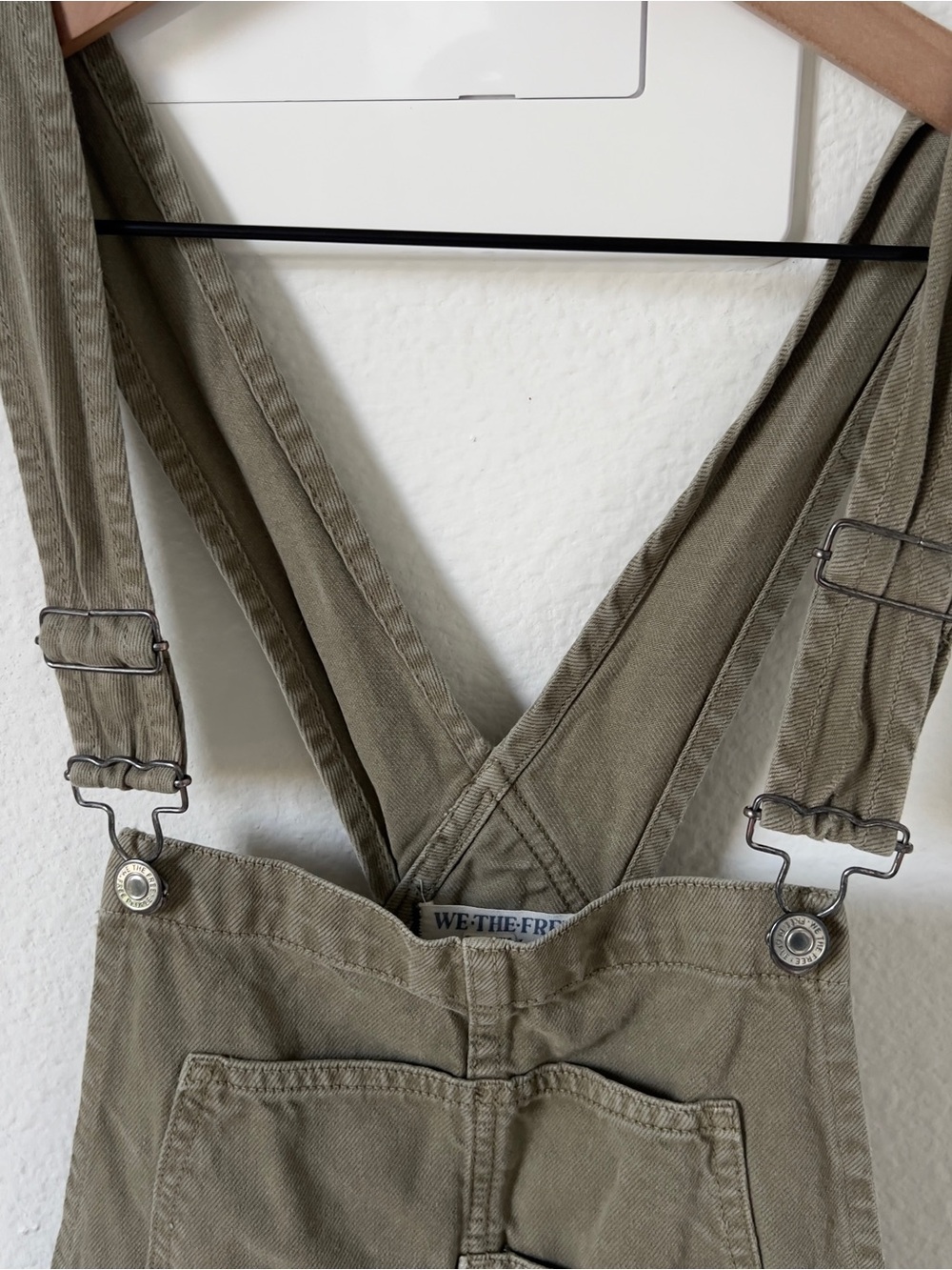 Free People We The Free Ziggy Soft Shortalls Overalls in Olive Green - Picture 5 of 9